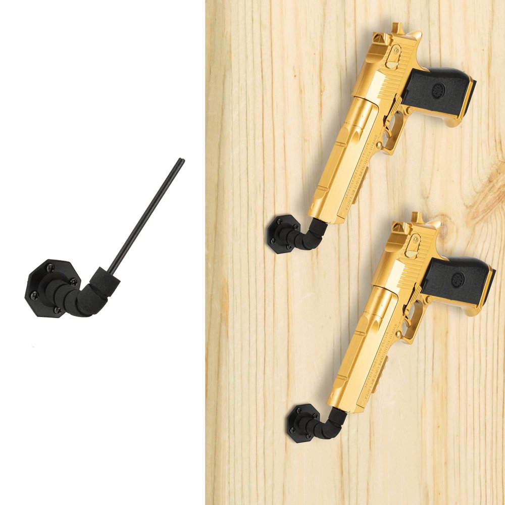 90 Degree Handgun Hanger, Pistol Accessories Concealed Storage Display Rack Solid Steel Gun Holder Universal Handgun Organizer for Safe Cabinetm, Works for Handguns .22 Cal and Larger (1 Pack)