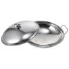 Stainless Steel Dry Pot with Lid Double Handle Kitchen Cookware view 1