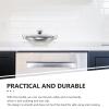 Stainless Steel Dry Pot with Lid Double Handle Kitchen Cookware view 3