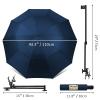 UPF 50+ Beach Umbrella with Adjustable Universal Clamp view 3