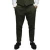 Aesido Mens Pants Herringbone Vintage Dress Pant Hemmed Pleated Suit Pants(Army Green,36W x 34L) view 1