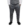 Aesido Mens Pants Herringbone Vintage Dress Pant Hemmed Pleated Suit Pants(Silver,32W x 32L) view 1