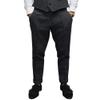 Aesido Mens Pants Herringbone Vintage Dress Pant Hemmed Pleated Suit Pants(Black,32W x 30L) view 1