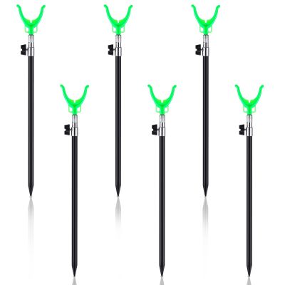 6 Pcs Extendable Fishing Rod Holder for Ground Fishing Pole Holders Surf Catfish Rod Holder for Bank Ground Sand(Hole Style,0.47 x 23.62 Inches)