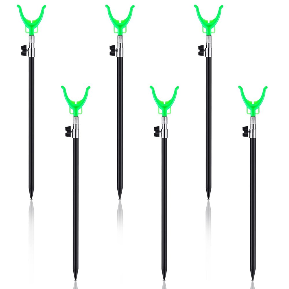 6 Pcs Extendable Fishing Rod Holder for Ground Fishing Pole Holders Surf Catfish Rod Holder for Bank Ground Sand(Hole Style,0.47 x 23.62 Inches)