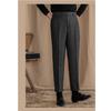 Aesido Mens Pants Herringbone Vintage Dress Pant Hemmed Pleated Suit Pants(Army Green,32W x 32L) view 2