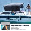 KAKIT Bimini Tops with Mesh Sidewalls Support Poles for Boats Marine Grade Canvas Top Includes 2 Straps Storage Boot 1 Inch Aluminum Frame(4 Bow 8'L x 54" H x 54"-60" W,Dark Gray) view 3