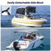 KAKIT Bimini Tops with Mesh Sidewalls Support Poles for Boats Marine Grade Canvas Top Includes 2 Straps Storage Boot 1 Inch Aluminum Frame(4 Bow 8'L x 54" H x 54"-60" W,Dark Gray) view 4