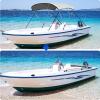 KAKIT Bimini Tops for Boats with Mesh Sides Heavy Duty Cover Adjustable 4 Straps Zippered Storage Boot(3 Bow 6'L x 46" H x 54"-60" W,Dark Gray) view 4