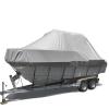 Sunshade Boat Cover,420d Waterproof Center Console Boat Cover Dust and Tear Resistance Runabout Boat Cover,Suitable for All-Weather Outdoor Protection,Grey,17~19ft view 1
