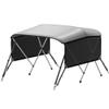 KAKIT Bimini Tops with Mesh Sidewalls Support Poles for Boats Marine Grade Canvas Top Includes 2 Straps Storage Boot 1 Inch Aluminum Frame(3 Bow 6'L x 46" H x 61"-66" W,Dark Gray) view 1
