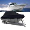14-16ft V-Shaped Boat Cover,Waterproof and Breathable Trailer Boat Cover 420d Marine Grade Oxford Cloth Ski Boat Cover,Suitable for Outdoor Protection,Black,14~16ft view 3
