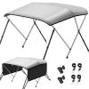 KAKIT Bimini Tops for Boats with Mesh Sides Heavy Duty Cover Adjustable 4 Straps Zippered Storage Boot(3 Bow 6'L x 46" H x 79"-84" W,Dark Gray) view 1