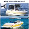 KAKIT Bimini Tops for Boats with Mesh Sides Heavy Duty Cover Adjustable 4 Straps Zippered Storage Boot(3 Bow 6'L x 46" H x 79"-84" W,Dark Gray) view 3