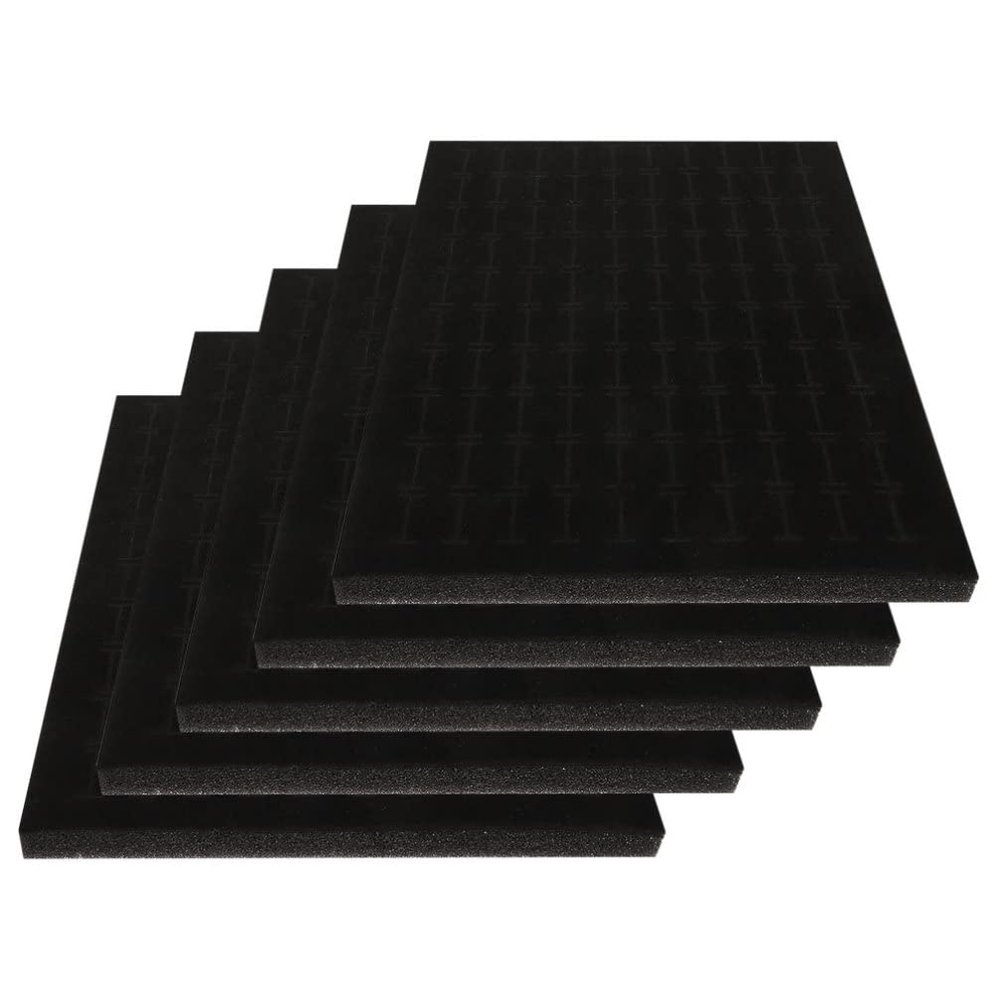 Jewelry Display Tray Inserts 5 Pack Black Velvet Ring Insert Display Trays, Jewelry Display Pad Tray Jewelry Display Insert Foam Pads for Jewelry Showcase, Storage Displays (11 x 7 In)