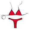 SACFOF Women Sexy Brazilian Bikini Set Two Piece Spaghetti Strap Top Thong Swimsuit Bathing Suit Thong Swimwear Red view 3