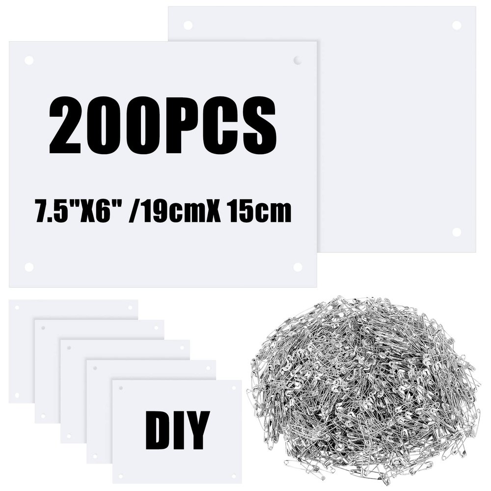 Lyrow 200 Pcs Blank Running Bib Number with Safety Pin for Marathon Sport