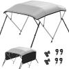 KAKIT Bimini Tops for Boats with Mesh Sides Heavy Duty Cover Adjustable 4 Straps Zippered Storage Boot(4 Bow 8'L x 54" H x 91"-96" W,Dark Gray) view 1