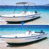 KAKIT Bimini Tops for Boats with Mesh Sides Heavy Duty Cover Adjustable 4 Straps Zippered Storage Boot(4 Bow 8'L x 54" H x 91"-96" W,Dark Gray) view 4