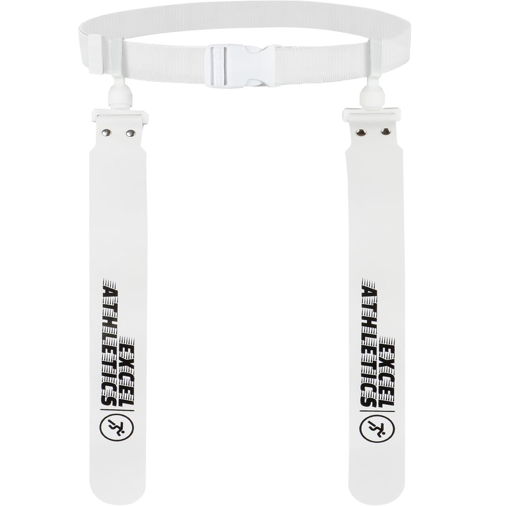Excel Athletics Flag Football Set, Adjustable Flag Football Belts for Youth, Kids & Adults with 1 Belt & 2 Flags (White)