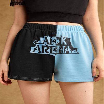 AMDMG Shorts for Women Shorts Women's Shorts Letter Graphic Colorblock Shorts Shorts (Color : Multicolor, Size : Small)
