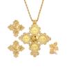 Ethiopian Necklace Earrings Ring African Bridal Jewellery Sets Habesha Eritrea Wedding Coin Jewelry view 1