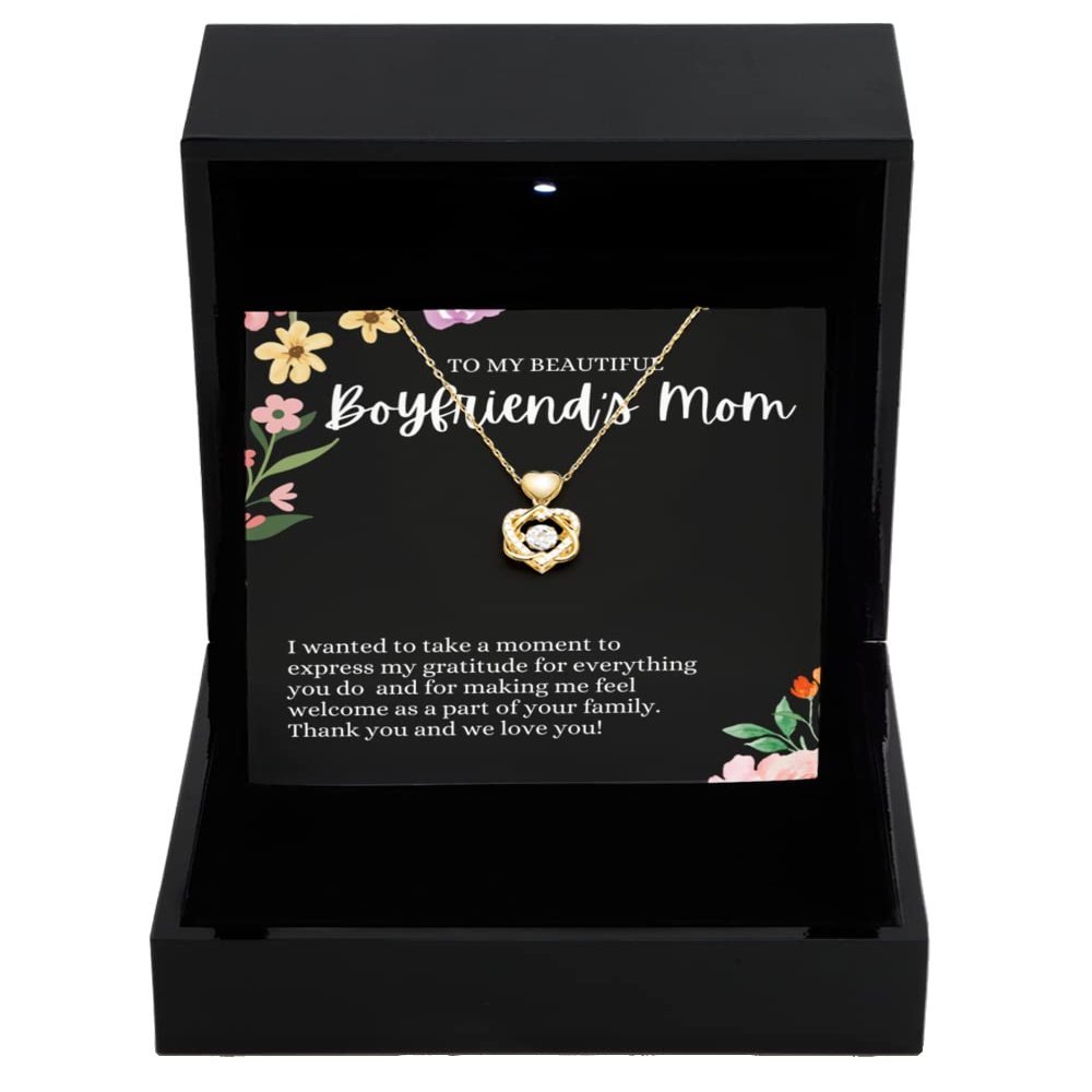 Heart Knot Gold Necklace Luxury Box Last Minute Gift, Boyfriend Mom Gifts, Boyfriend Mom, Boyfriend Mom Gifts for Birthday, Gifts for Her, Gifts for