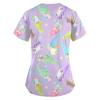 Scrub Tops Women Summer T Shirt Womens Short Sleeve V-Neck Tops Working Uniform Blouse view 2