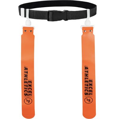 Excel Athletics Flag Football Set, Adjustable Flag Football Belts for Youth, Kids & Adults with 1 Belt & 2 Flags (Orange)