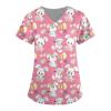 Scrub Tops Women Summer T Shirt Womens Short Sleeve V-Neck Tops Working Uniform Blouse view 1