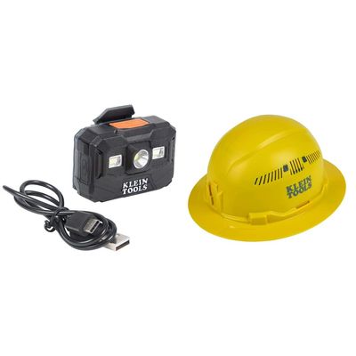 Klein Tools Rechargeable LED Headlamp Bundle for Hardhats and Work