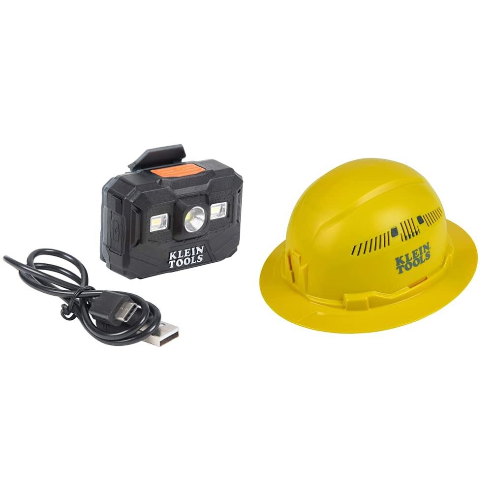 Klein Tools Rechargeable LED Headlamp Bundle for Hardhats and Work