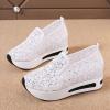 ZBYY High Heel Wedge Sneakers for Women Sequin Breathable Walking Canvas Shoes Slip On Fall Walking Driving Play Sneakers Work Shoes view 3