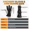 MARRTEUM 2 Pcs Archery Glove & Arm Guard Kit Leather PU Archery Bracer Three Finger Guard Protective Gear Accessories for Men Women & Youth view 2