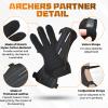MARRTEUM 2 Pcs Archery Glove & Arm Guard Kit Leather PU Archery Bracer Three Finger Guard Protective Gear Accessories for Men Women & Youth view 3