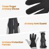 MARRTEUM 2 Pcs Archery Glove & Arm Guard Kit Leather PU Archery Bracer Three Finger Guard Protective Gear Accessories for Men Women & Youth view 4