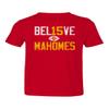 Believe in Mahomes Kansas City 15 Quarterback Toddler T-Shirt (Red, 5T) view 1