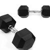 French Fitness Rubber Coated Hex Dumbbell 125 lbs - Single (New) view 3