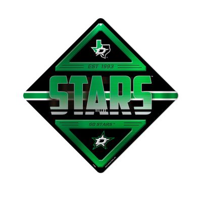 Rico Industries NHL Dallas Stars Metal Crossing Sing - Home Decore Perfect for Bed Room, Man Cave, Garage, 12.25" x 12.25"