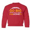 Go Big Or Go MaHOMEs Kansas City 15 Quarterback Youth Crewneck Sweatshirt (Red, Youth Large) view 1