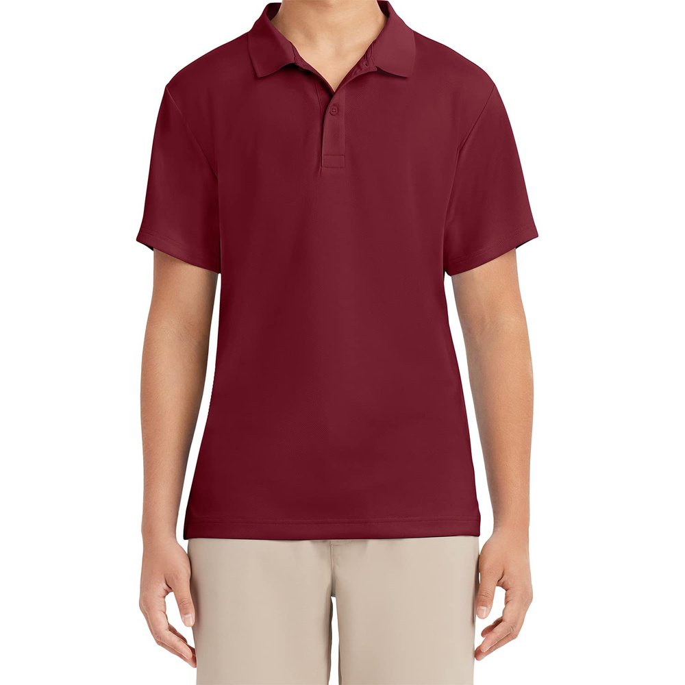 Izod Mens Short Sleeve Performance Polo Shirt, Burgundy-601, 36-37 US