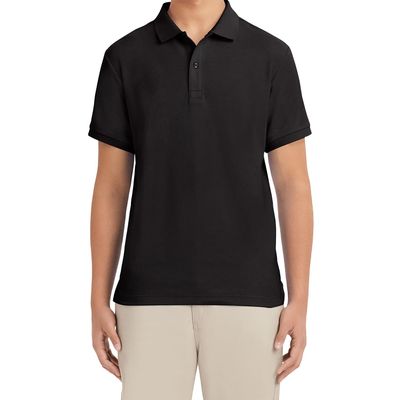 Izod Mens Short Sleeve Pique Polo Shirt, Black-001, 40-41 US