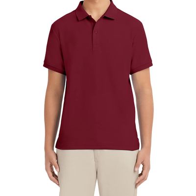 Izod Mens Short Sleeve Pique Polo Shirt, Burgundy-601, 34-35 US