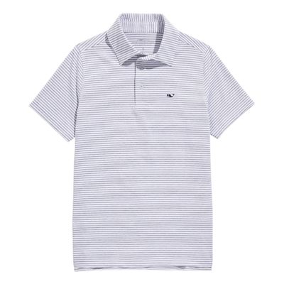 vineyard vines Boys' Bradley Stripe Sankaty Polo, Stripe White/Tejeda, 7