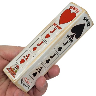 Euchre Suited Trump Club - Combined Trump Indicator/Marker That Also Shows Ranking of Highest Cards in Order - Made in USA (Distressed White)