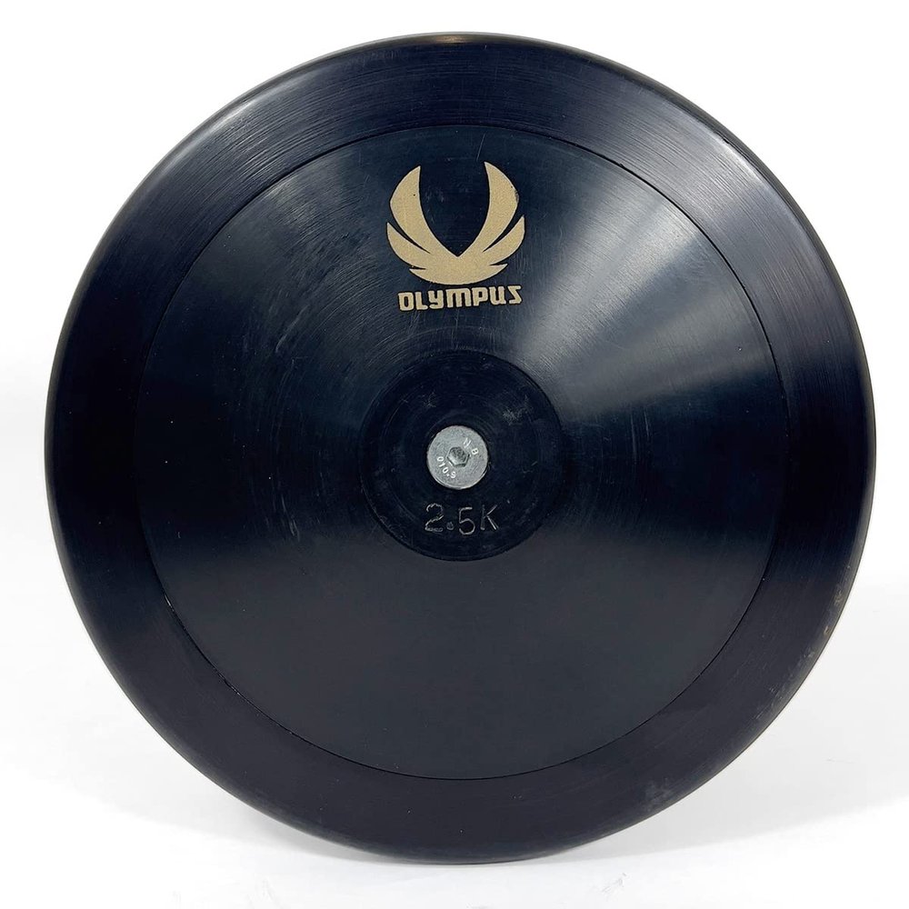 Olympus Midnight Series 2.5kg - 2.25kg - 1.75kg - 1.5kg - 1.25kg - .75kg Low-Spin Training Discus, 65% Rim Weight - Training Approved Track & Field Throwing Discus (0.75, kilograms)