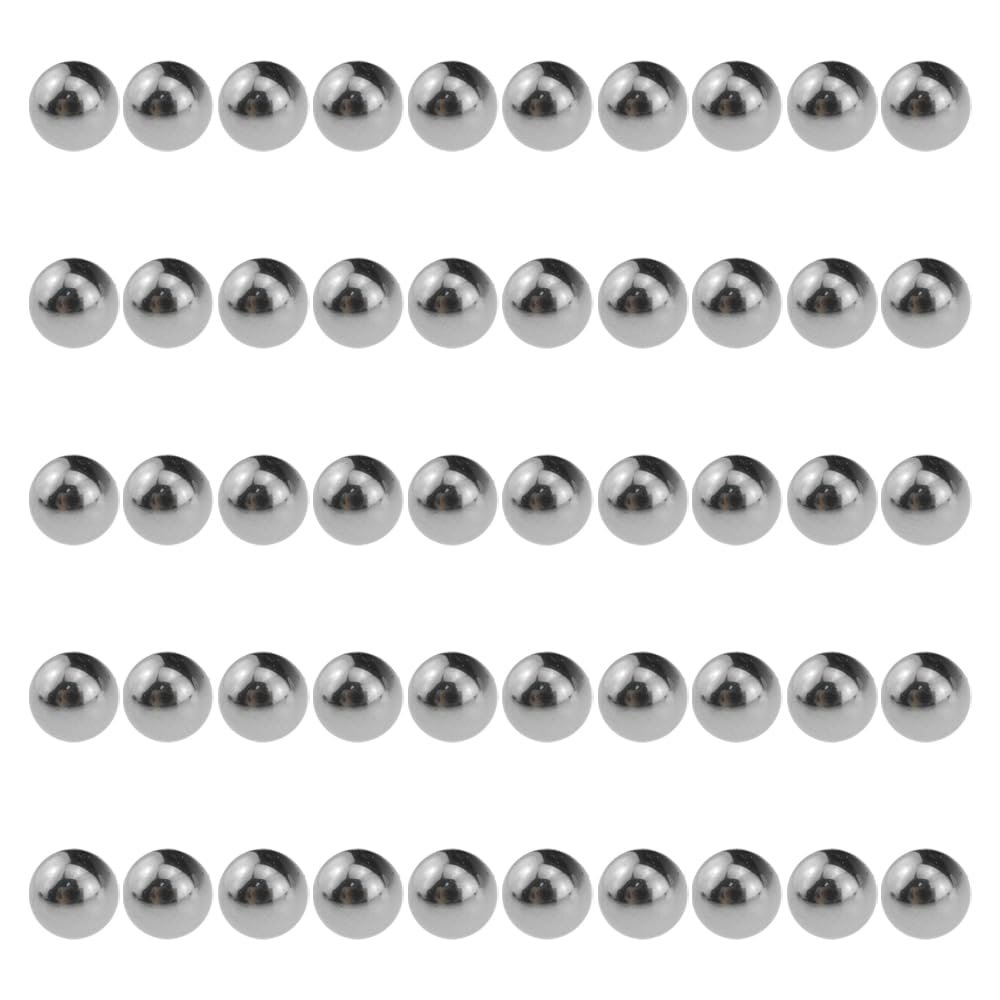 Acoeitl 6mm Bearing Balls 304 Stainless Steel Round Smooth Shiny Precision Balls Mountain Bikes Wheels Roll Smoothly for Repair Front Hub Rear Hub Pedals Replace Axles Drawer Slides 50Pcs