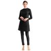 Burkini Swimsuits for Women Modest Swimsuits Muslim Swimsuits Full Body Swimwear Long Sleeve Rash Guard Swimming Tops Pants Islamic Hijab 3PCS Sun Protection Surfing Suit Swimming Costume Black 3XL view 4