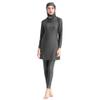Burkini Swimsuits for Women Modest Swimsuits Muslim Swimsuits Full Body Swimwear Long Sleeve Rash Guard Swimming Tops Pants Islamic Hijab 3PCS Sun Protection Surfing Suit Swimming Costume Gray L view 1
