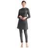 Burkini Swimsuits for Women Modest Swimsuits Muslim Swimsuits Full Body Swimwear Long Sleeve Rash Guard Swimming Tops Pants Islamic Hijab 3PCS Sun Protection Surfing Suit Swimming Costume Gray L view 2